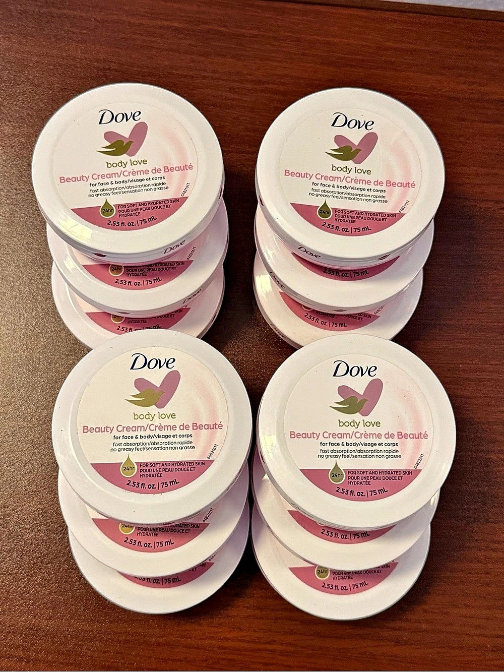 Lot of 12 Dove Body Love Beauty Cream for Face & Body 2.53 oz